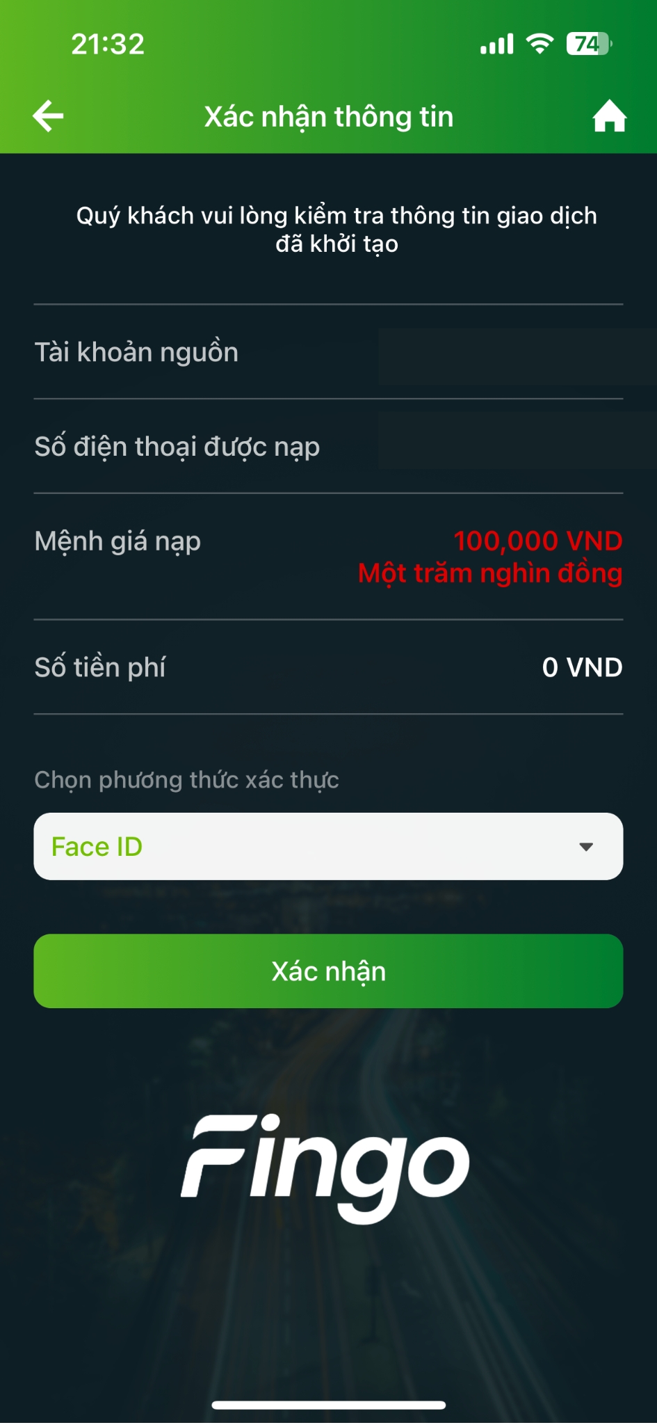 Cách nạp tiền điện thoại qua Vietcombank bước 3