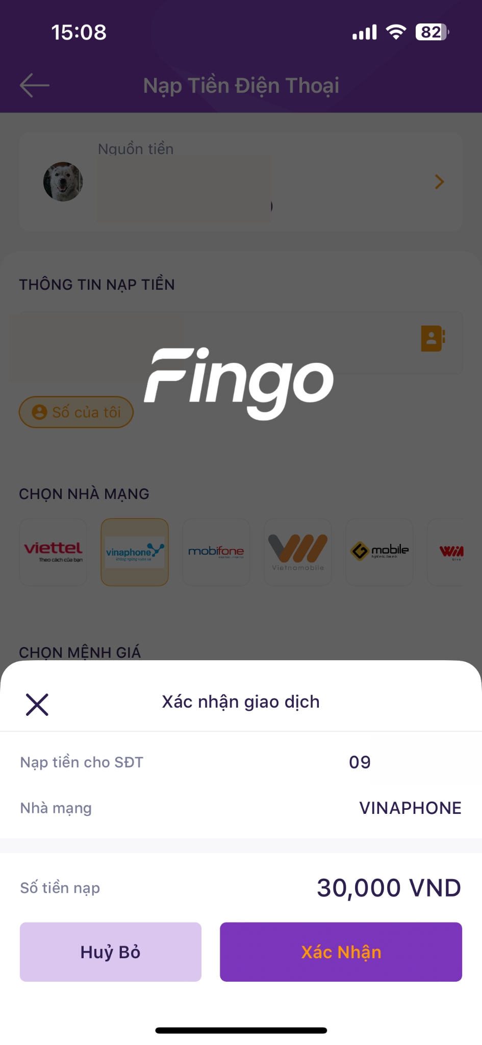 Cách nạp tiền điện thoại qua TPBank bước 3