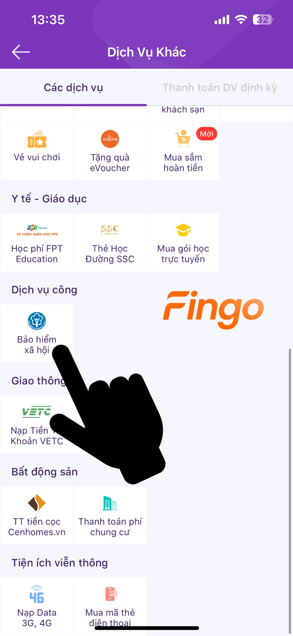 Cách nộp tiền bảo hiểm xã hội qua TPBank bước 2
