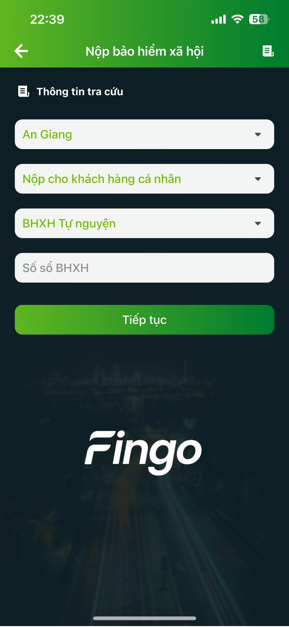 Cách nộp tiền bảo hiểm xã hội qua Vietcombank bước 2