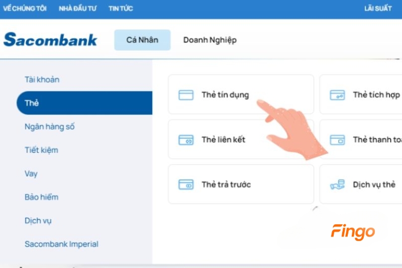 Mở thẻ tín dụng Sacombank online