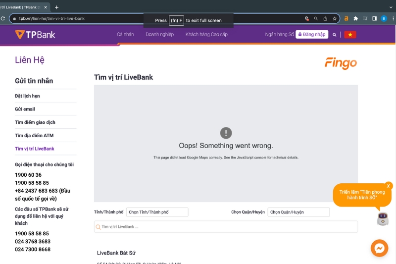 Cách tìm hệ thống LiveBank bước 1