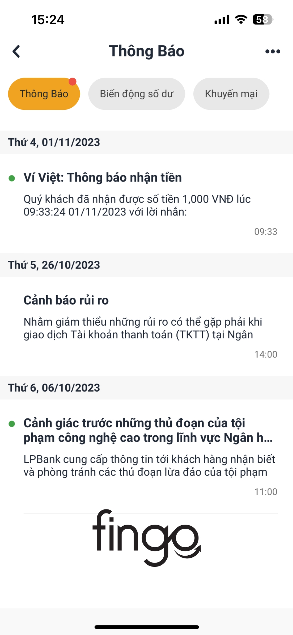 Cách xóa lịch sử giao dịch LPBank bước 2