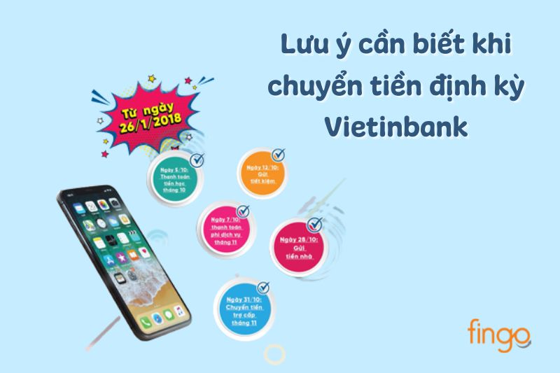 Lưu ý khi thực hiện chuyển tiền định kỳ Vietinbank
