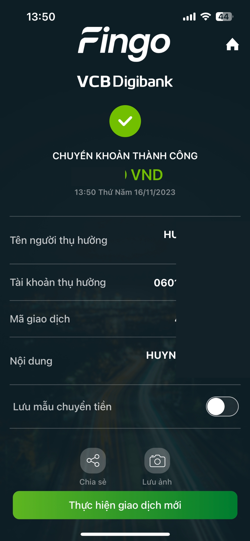 Cách chuyển tiền trong Vietcombank bước 4
