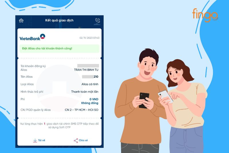 Thay đổi số tài khoản Vietinbank thành công.
