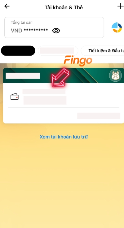 Nhấn chọn vào tài khoản tín dụng mà bạn muốn xem hạn