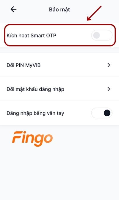 Tại đây, khách hàng kích hoạt tính năng Smart OTP
