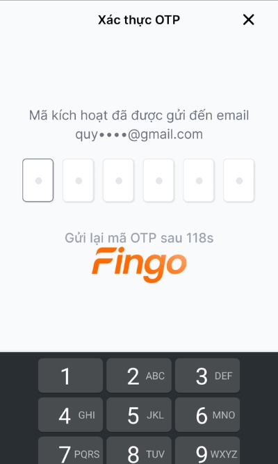 Nhập mã xác thực OTP