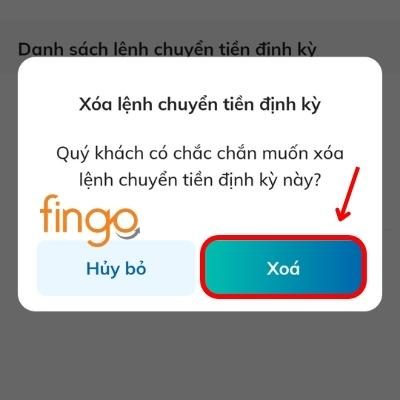Màn hình hiển thị Popup xác nhận, chọn Xóa
