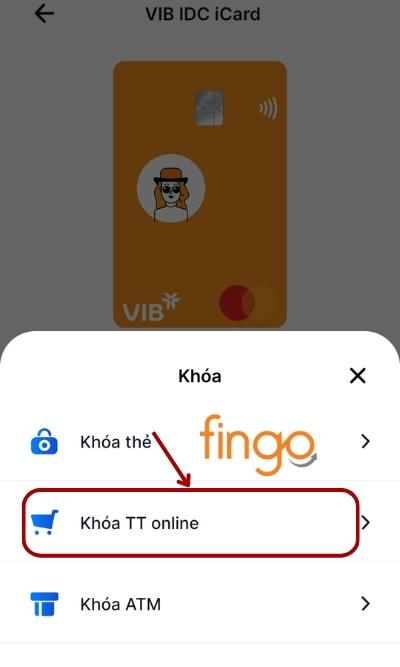 Lúc này, màn hình hiện ra Popup, chọn Khóa TT Online