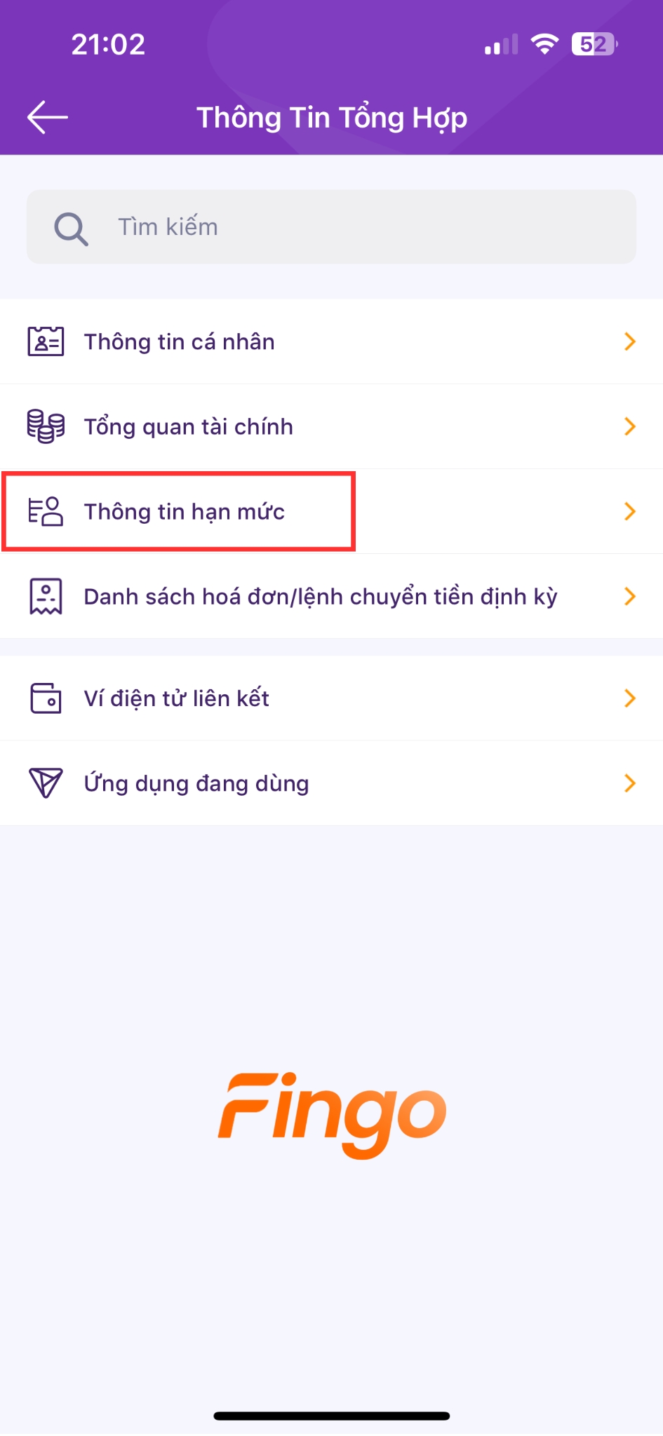 Cách kiểm tra hạn mức thẻ tín dụng TPBank bước 3