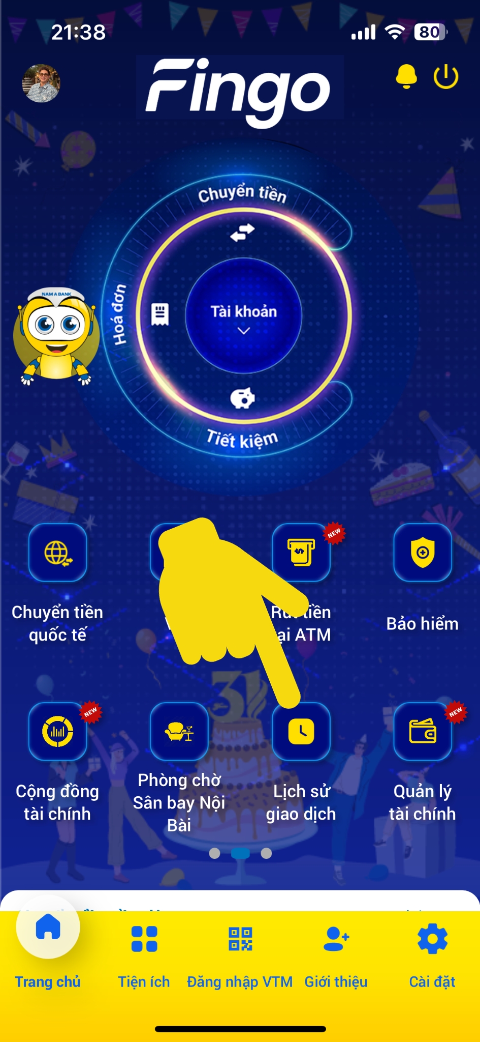 Kiểm tra lịch sử giao dịch Nam A Bank bước 1