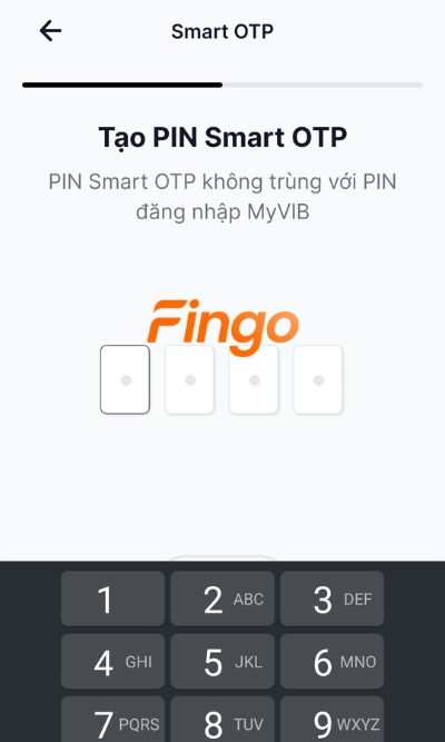 Nhập mã PIN Smart OTP mới