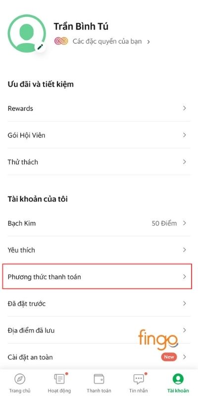 Chọn Phương thức thanh toán