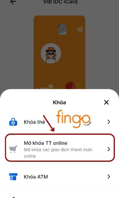 Chọn mục Mở khóa TT Online khi popup xuất hiện