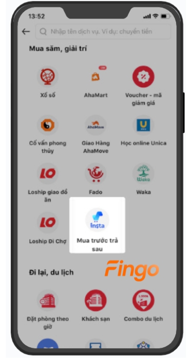 Nhấn chọn mua trước trả sau tại Viettel Money