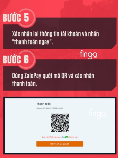 Xác nhận thanh toán và quét mã QR để thanh toán