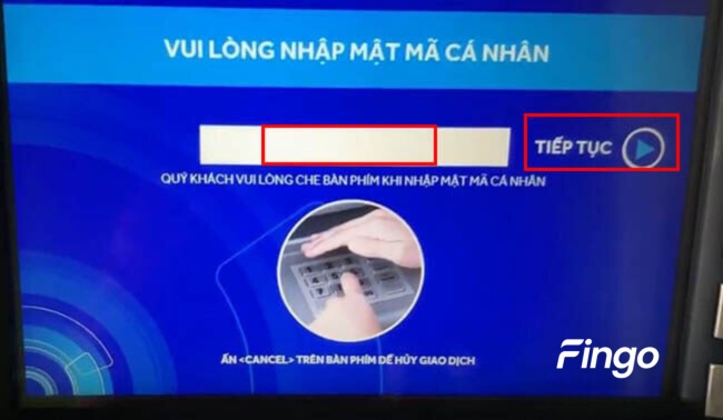 Chọn ngôn ngữ Tiếng Việt và nhập mã PIN