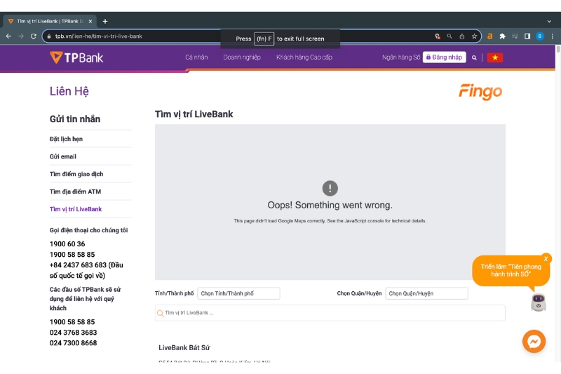 Cách nộp tiền tại cây ATM TPBank LiveBank bước 1