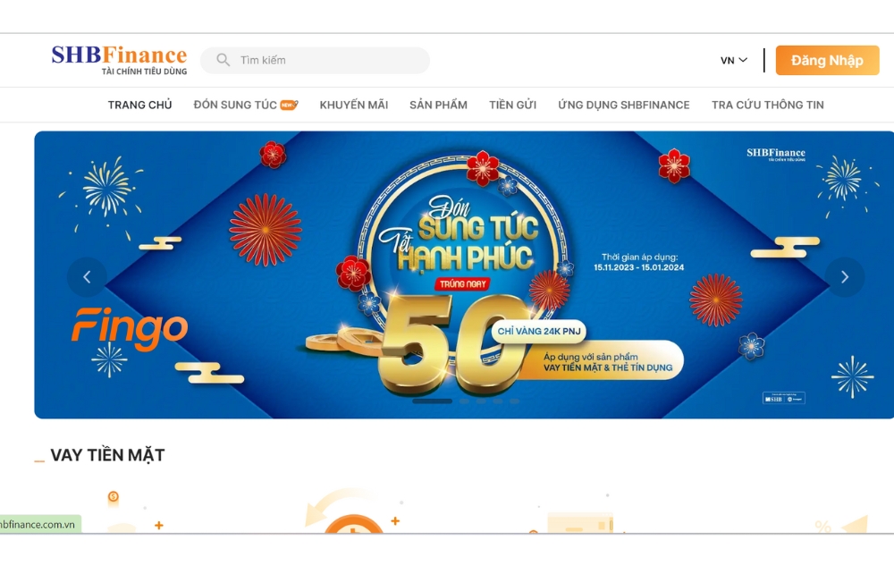 Thanh toán khoản vay qua website 