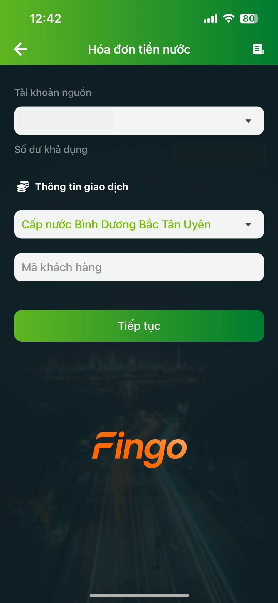 Cách thanh toán tiền nước qua ngân hàng Vietcombank bước 2
