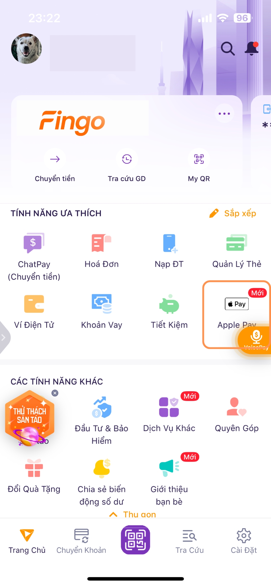Thêm thẻ TPBank vào Apple Pay qua TPBank Mobile bước 1