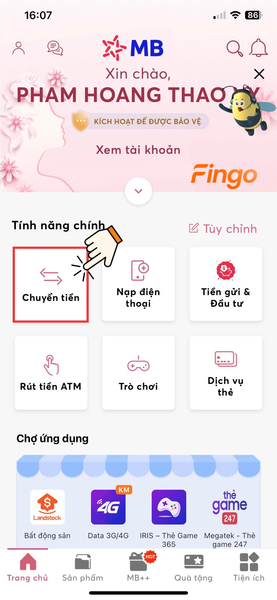 Cách lưu người thụ hưởng trên app MB Bank