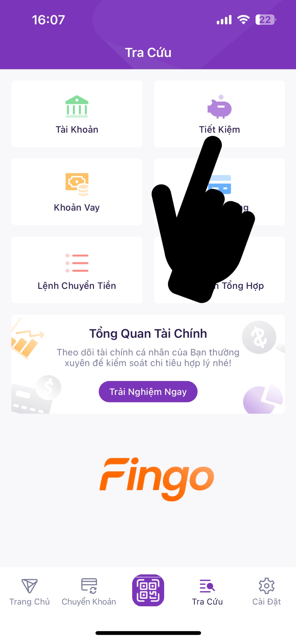 Cách tra cứu sổ tiết kiệm TPBank bước 2