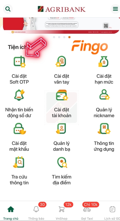 Nhấn chọn cài đặt Soft OTP