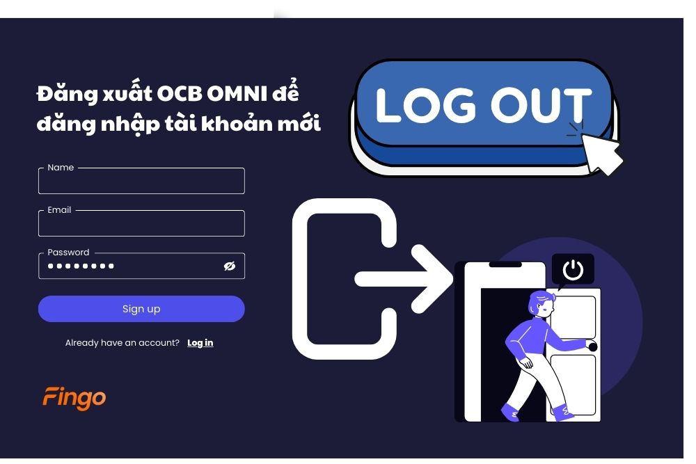 Cách đăng xuất OCB OMNI để đăng nhập tài khoản mới