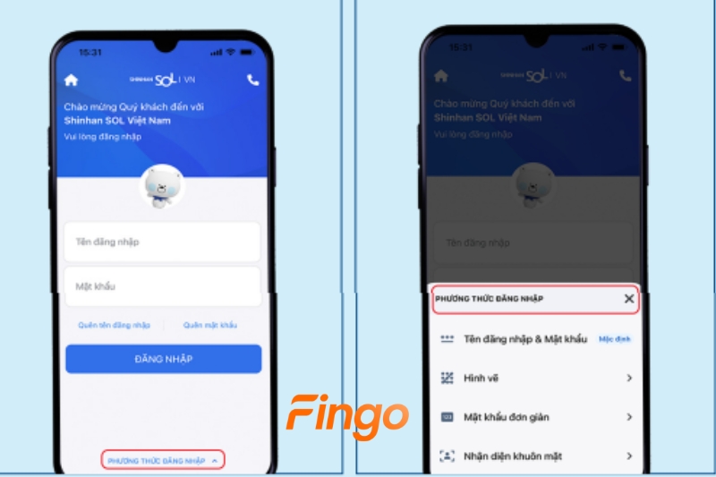 Thay đổi cách đăng nhập SOL Shinhan Bank