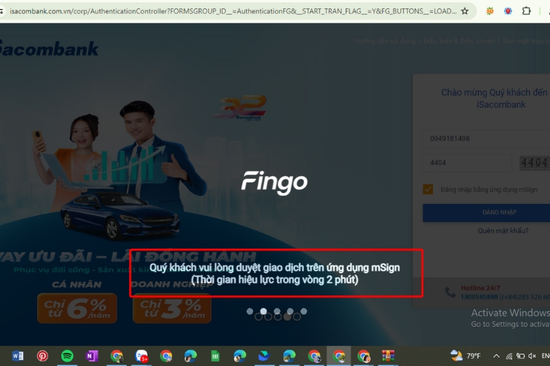 Kiểm tra ứng dụng mSign