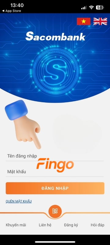  Đăng nhập bằng tên đăng nhập và mật khẩu.