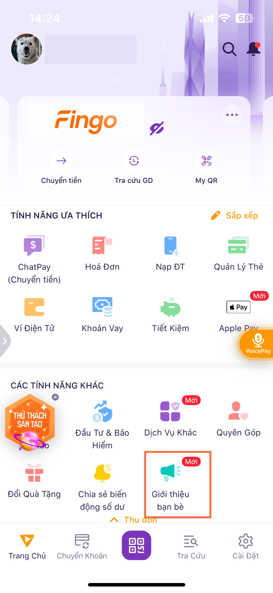 Cách tạo mã giới thiệu TPBank bước 1