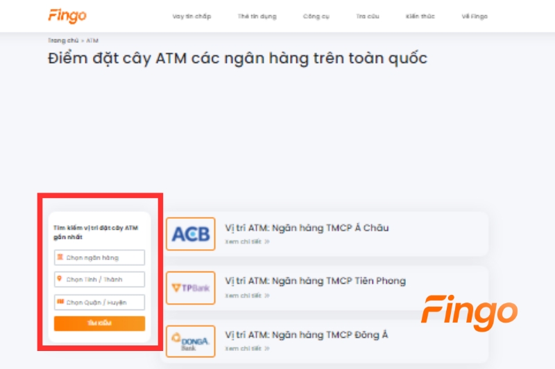 Cách tìm cây ATM nạp tiền Shinahn Bank gần nhất