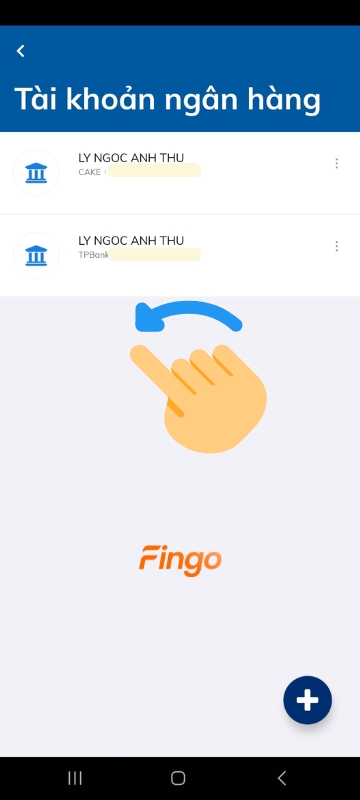 Chọn người thụ hưởng cần xóa và vuốt từ phải sang trái.
