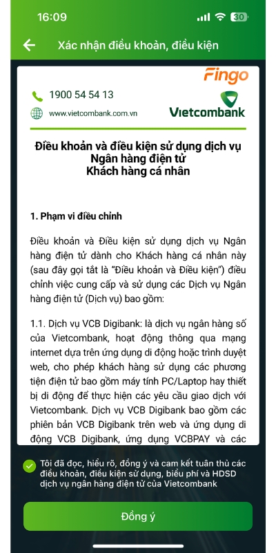 Cài đặt thông báo số dư tài khoản Vietcombank bước 4