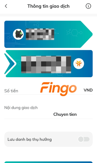 Nhập số tiền cần chuyển, chọn Tiếp tục
