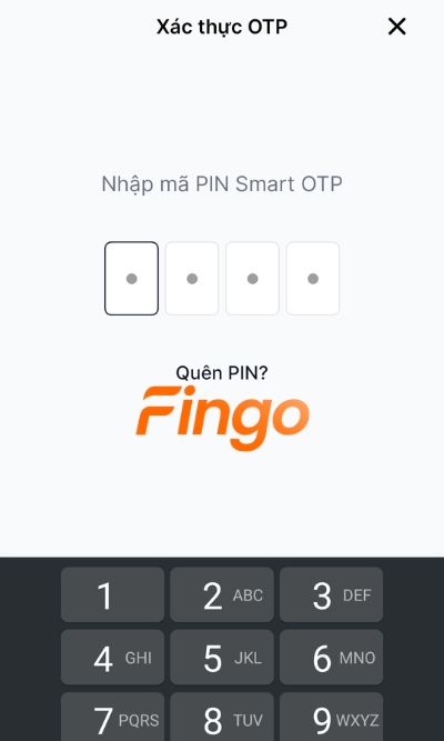 Nhập mã Smart OTP VIB để xác nhận giao dịch