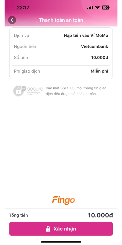 Cách chuyển tiền từ Vietcombank sang MoMo 3