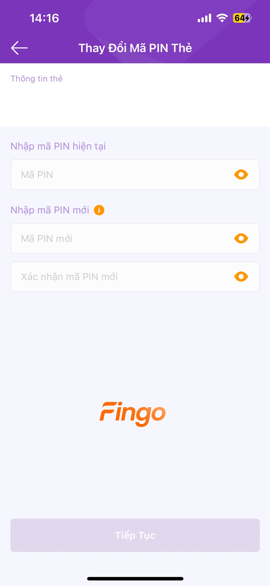 Cách đổi mã PIN thẻ tín dụng TPBank EVO bước 3