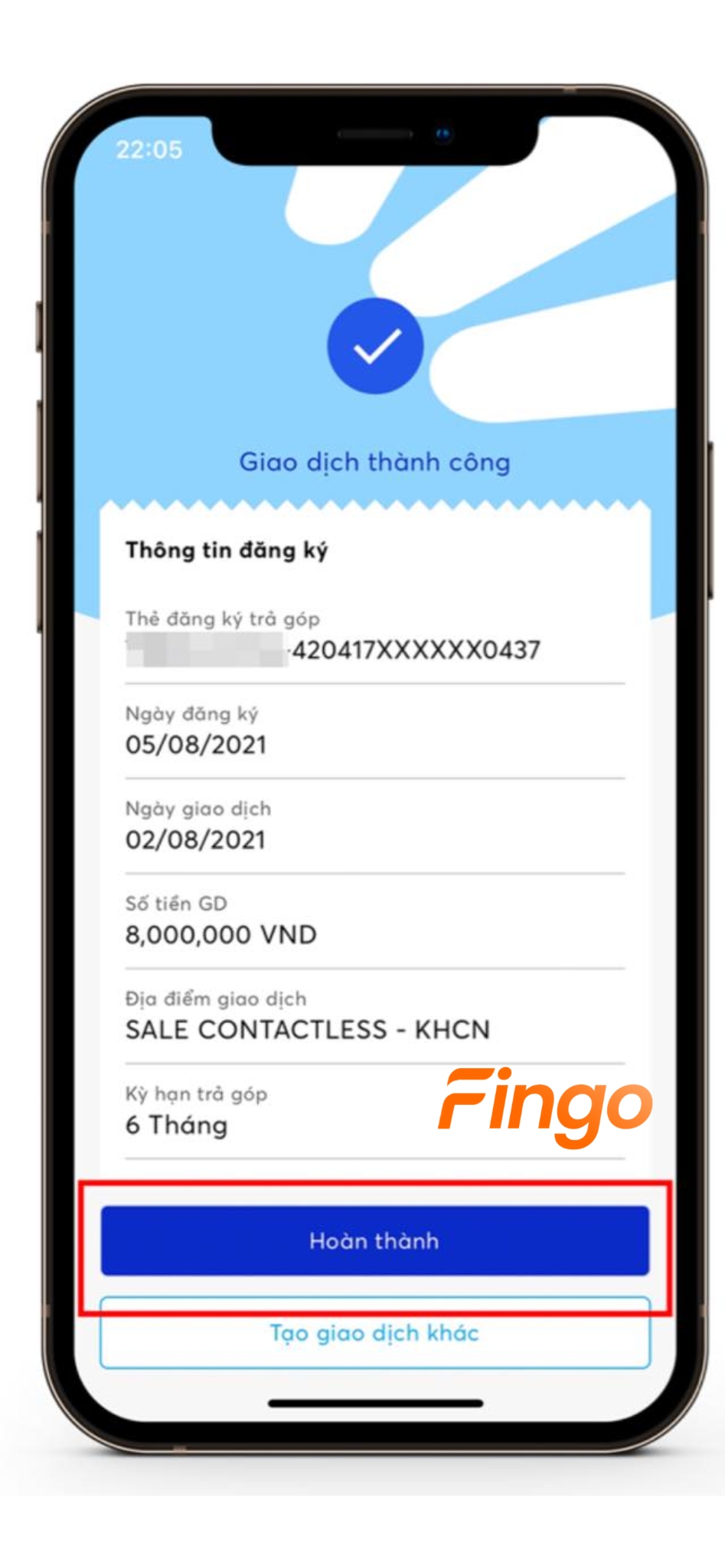 Hoàn tất quá trình trả góp