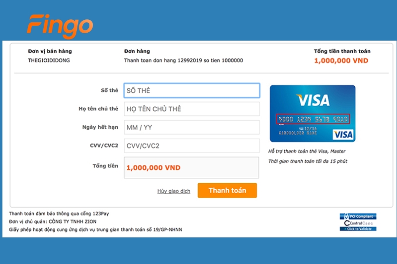 Cách thức thanh toán online bằng thẻ tín dụng 