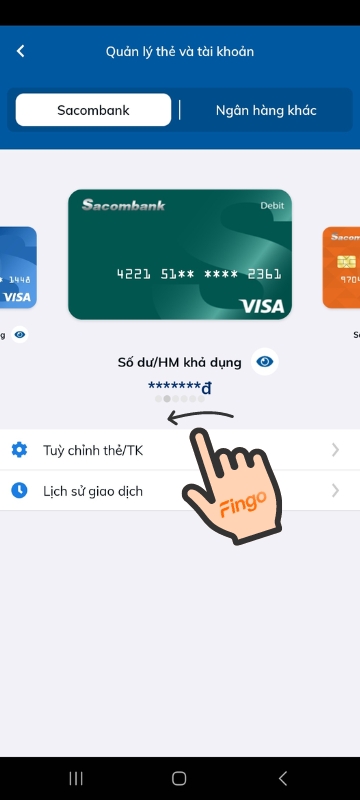 Chọn thẻ muốn tra cứu.