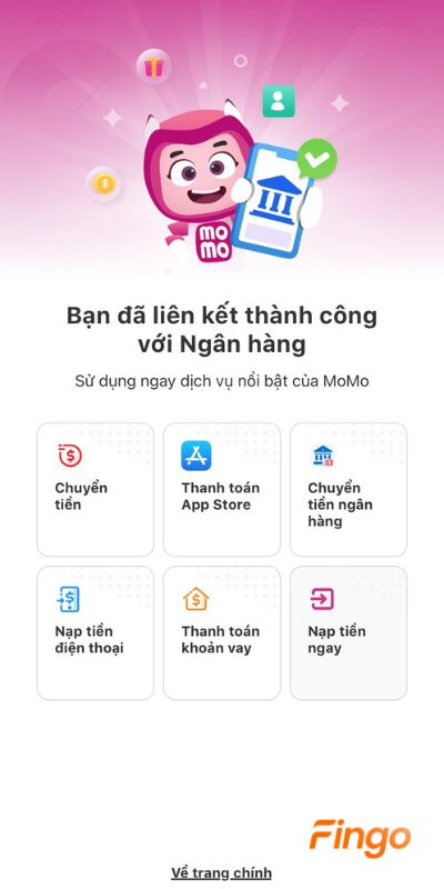 Liên kết thẻ tín dụng với MoMo thành công