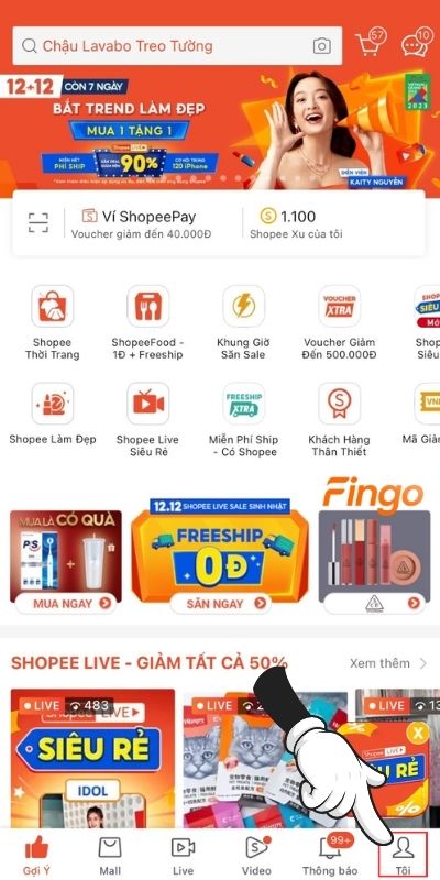 Vào mục Tôi