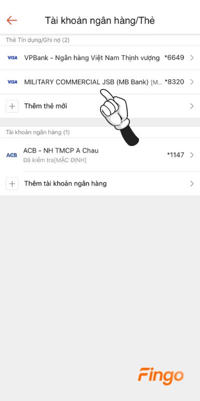Liên kết thẻ tín dụng với Shopee thành công