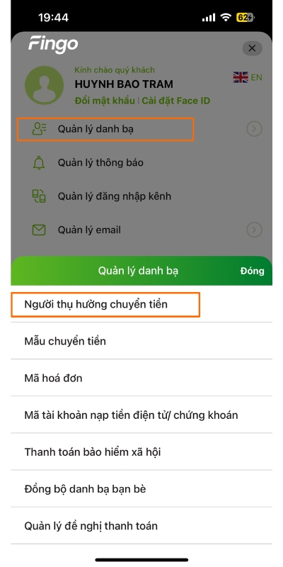 Cách lưu số tài khoản ngân hàng Vietcombank 2