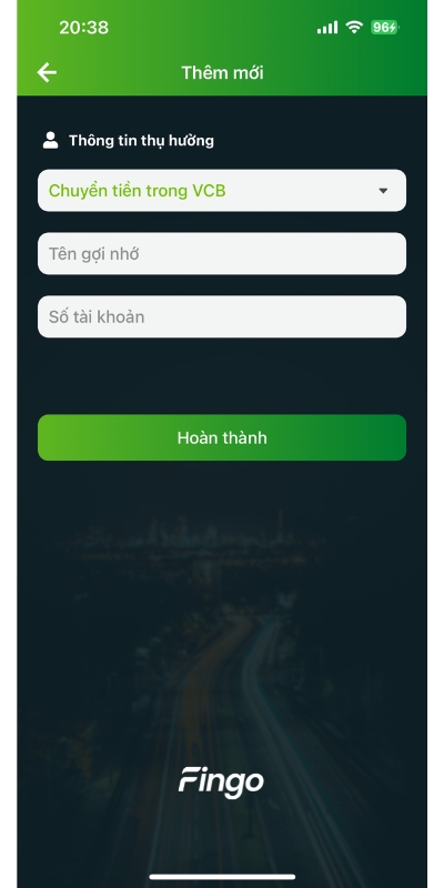 Cách lưu số tài khoản ngân hàng Vietcombank 4